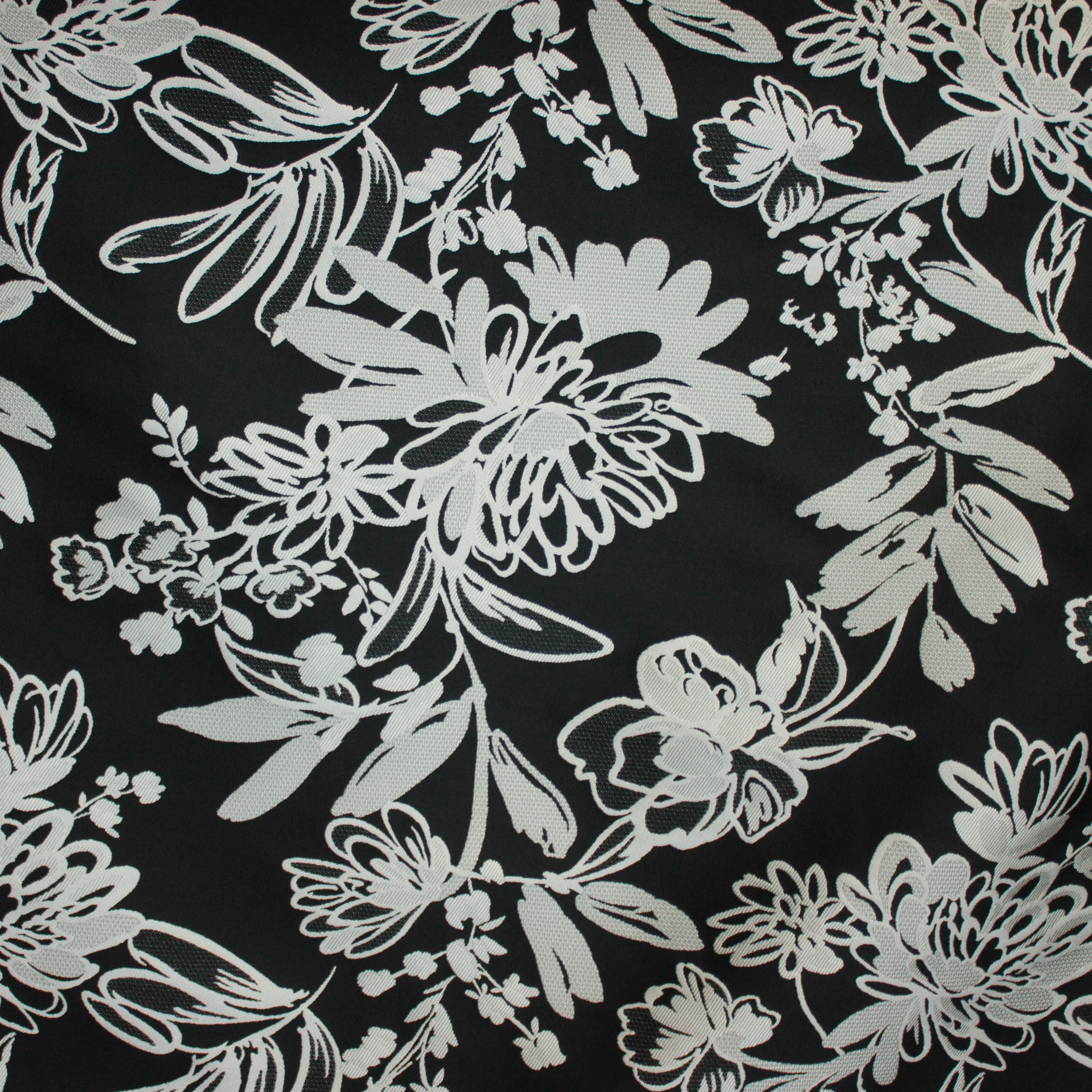 Jacquard mikado wit/zwart double face - Lorré